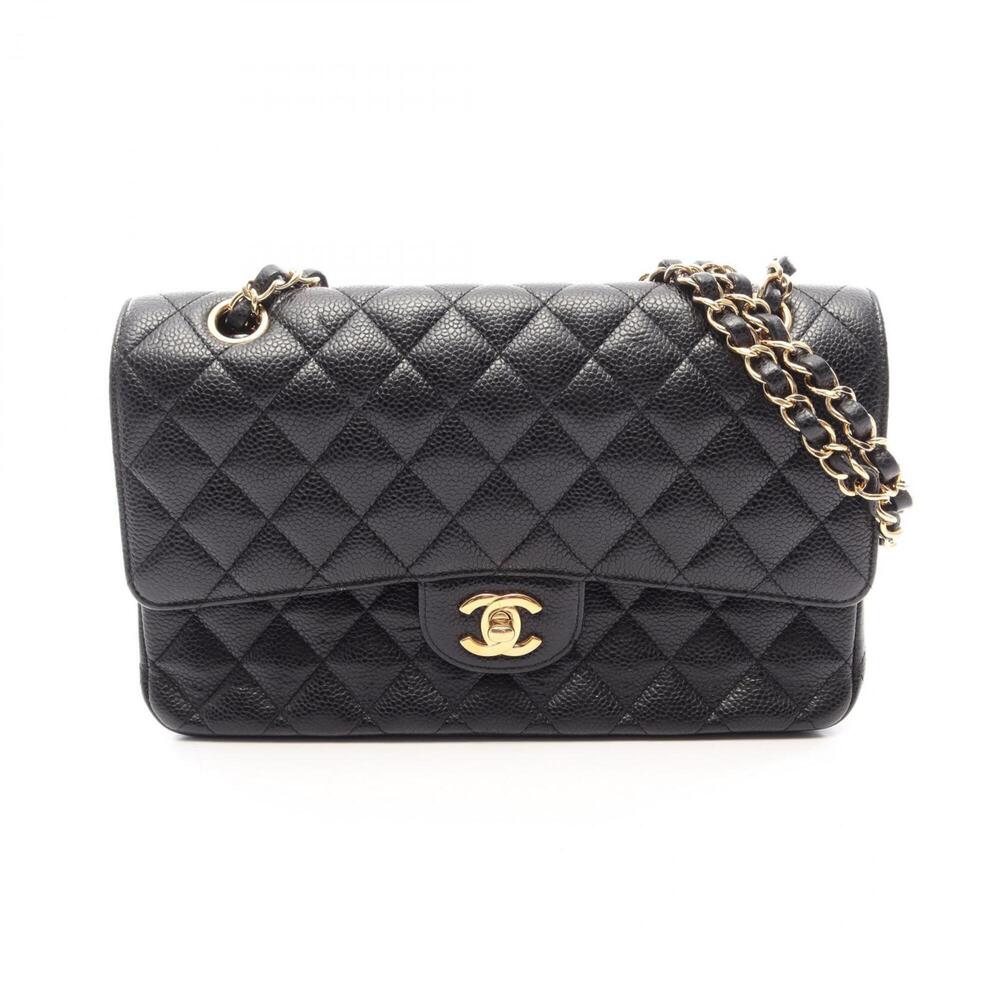 Chanel Matelassé Double Flap Shoulder Bag/Handbag, Caviar Leather (Grained Ca...